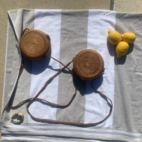 PENELOPE CASE Rattan Crossbody Bag NWT Brown 7” Scandi Girl Cottagecore Daily - Picture 6 of 10